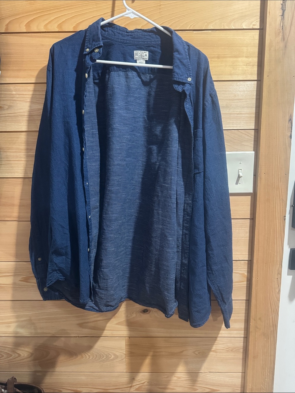 J. Crew Men's Dark Navy Lightweight Button-Front Shirt Jacket